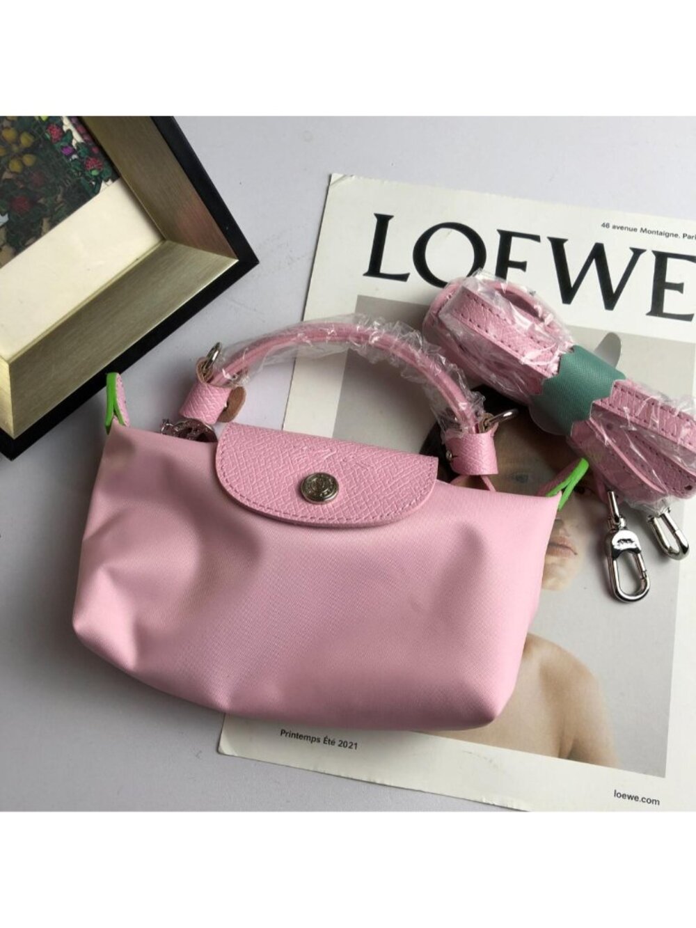 Mini Series Pink Pouch Hnadbag Canvas Crossbody XS